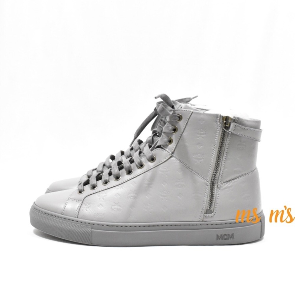 NIB MCM Leather High Top Sneakers sz EU43 US10 - Picture 2 of 8